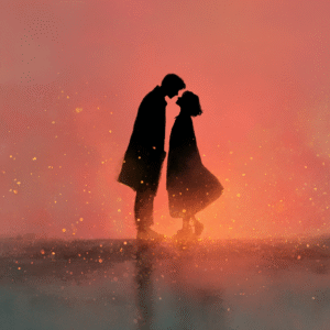 bubsi95 a dreamy soft illustration of a couple surrounded by ge ebab6ba0 8c7f 4dea a11c ee034317a427
